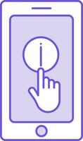 Smartphone With Information Icon In Purple And White Color. vector