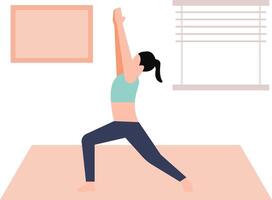 Girl doing yoga exercise. vector