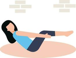 Girl doing yoga pose. vector