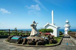 Udo, Jeju island, South Korea - Jun. 06, 2023. Beautiful Udo Lighthouse at Udobong peak, Udo mountain, beside Jeju do ,Jeju island. photo