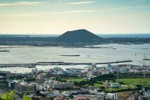 Jeju island, South Korea,  Jun. 04, 2023, Beautiful seongsan port at Jeju do, Jeju island. photo