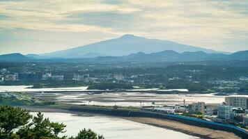 Jeju island, South Korea,  Jun. 04, 2023, Beautiful seongsan port at Jeju do, Jeju island. photo