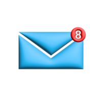 3d envelope o email notificação ícone Novo mensagem, notificação ilustração. png