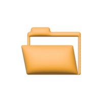cartella file 3d giallo elemento icona illustrazione png