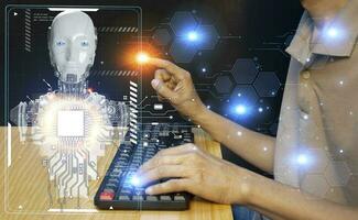 Concepts, development of artificial intelligence and self-learning of artificial intelligence. photo