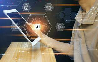Concepts, development of artificial intelligence and self-learning of artificial intelligence. photo