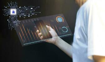 Concepts, development of artificial intelligence and self-learning of artificial intelligence. photo