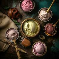 Home made ice cream photo