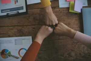 Business handshake for teamwork of business merger and acquisition,successful negotiate,hand shake,two businessman shake hand with partner to celebration partnership and business deal concept photo