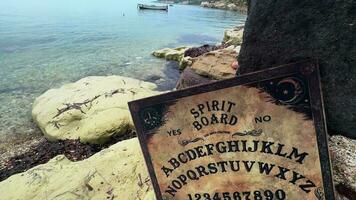 Spiritual Scary Witchcraft Ouija Board in Outdoor Concept video