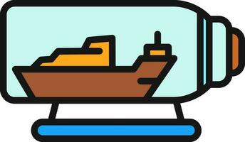 Ship in a bottle Vector Icon Design