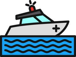 Rescue boat Vector Icon Design