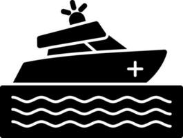 Rescue boat Vector Icon Design