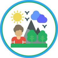 Hiking Vector Icon Design