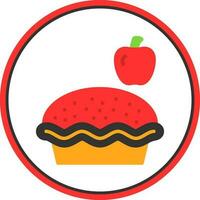 Apple pie Vector Icon Design