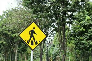 jakarta, indonesia-23 april 2023 crossing sign on the highway photo