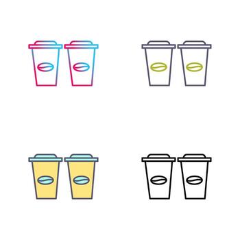 Two Coffees Vector Icon