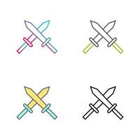 Unique Two Swords Vector Icon