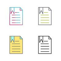 Unique Bookmarked Document Vector Icon
