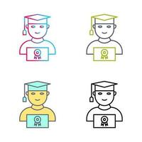 Unique Student Holding Degree Vector Icon