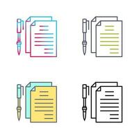 Unique Documents and Pen Vector Icon