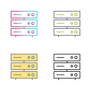 icono de vector de red de servidor único