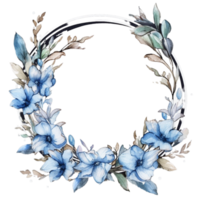 vattenfärg blommig blomma design, vattenfärg blomma arrangemang blommig, vattenfärg blomma design, blomma sublimering blommig ClipArt, bröllop dekoration, boho runda blommig ram, ai genererad png