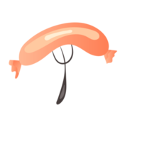 Sausage on fork png