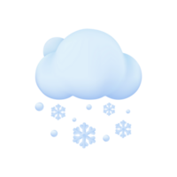 3d tempo metereologico previsione icone nevoso inverno nuvole freddo tempo atmosferico. 3d illustrazione. png