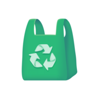 green recycled plastic bags The concept of using plastic substitute materials for the world. png