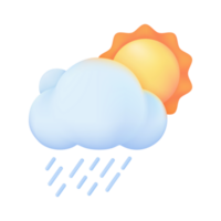 3d clima pronóstico íconos verano Dom con tormenta y fuerte viento. 3d ilustración png