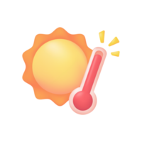 3d temps prévoir Icônes été Soleil avec brillant lumière du soleil chaud temps. 3d illustration. png