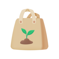 Cloth bags and seedlings The concept of reducing the use of plastic bags for the world png