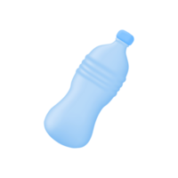 plastic water bottle Plastic reduction concept for the planet. 3D illustration. png