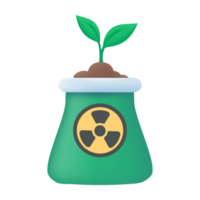 nuklear Leistung Pflanze das Konzept von mit sauber Energie zum das Planet. 3d Illustration png