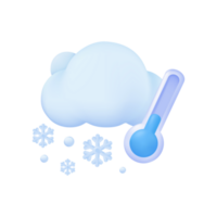 3d clima previsão ícones Nevado inverno nuvens frio clima. 3d ilustração. png
