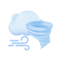 3d clima previsão ícones branco nuvens dentro a chuvoso estação com Forte ventos e chuva png