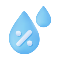 3d clima pronóstico icono gotas de lluvia aire humedad porcentaje 3d ilustración png
