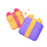 Gift box delivering special festive discounts to customers. 3D illustration. png