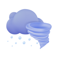 3d Wetter Prognose Symbole Gewitter und Wirbelstürme stürmisch Wetter. 3d Illustration png