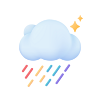 3d tempo metereologico previsione icone chiaro cielo dopo pioggia bellissimo arcobaleno. 3d illustrazione. png