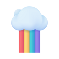 3d weer voorspelling pictogrammen Doorzichtig lucht na regen mooi regenboog. 3d illustratie. png