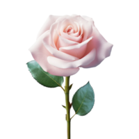 hermosa rosado Rosa en transparente antecedentes. ai generado png