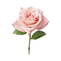 hermosa rosado Rosa en transparente antecedentes. ai generado png