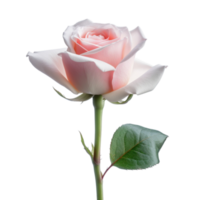 Beautiful pink rose on transparent background. AI Generated png