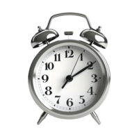 Grey alarm clock on a transparent background. ai generated png