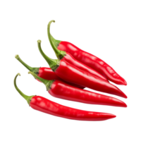 Red chili peppers are isolated on transparent background. clipping path. ai generated png