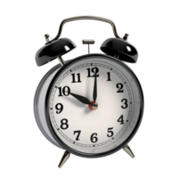 Grey alarm clock on a transparent background. ai generated png