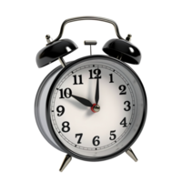 Grey alarm clock on a transparent background. png