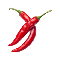 Red chili peppers are isolated on transparent background. clipping path. ai generated png